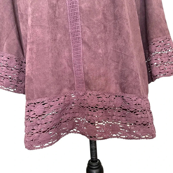 Soft Surroundings Susina Faux Suede Lace Tunic Size Large - Picture 5 of 9